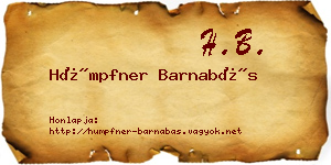 Hümpfner Barnabás névjegykártya